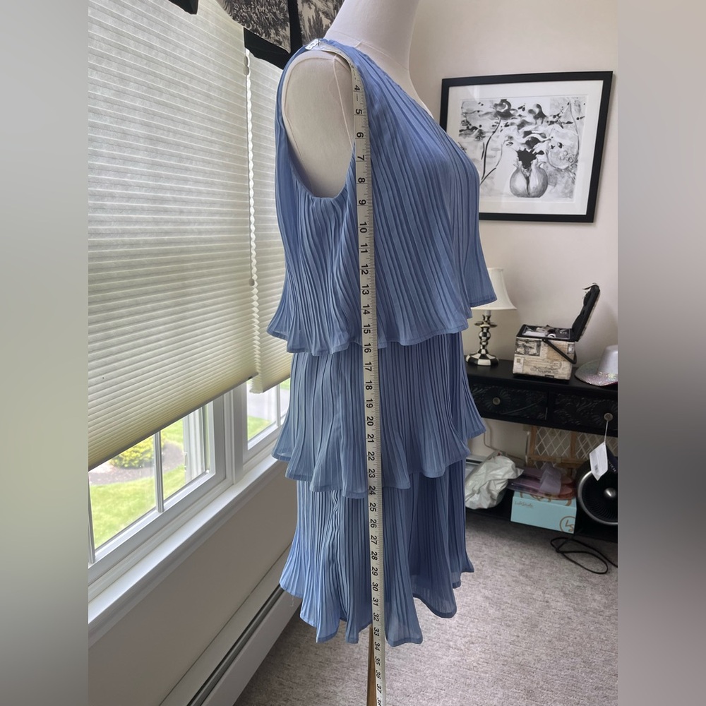 Blue One-Shoulder Ruffled Tiered Sundress - Picture 7 of 7